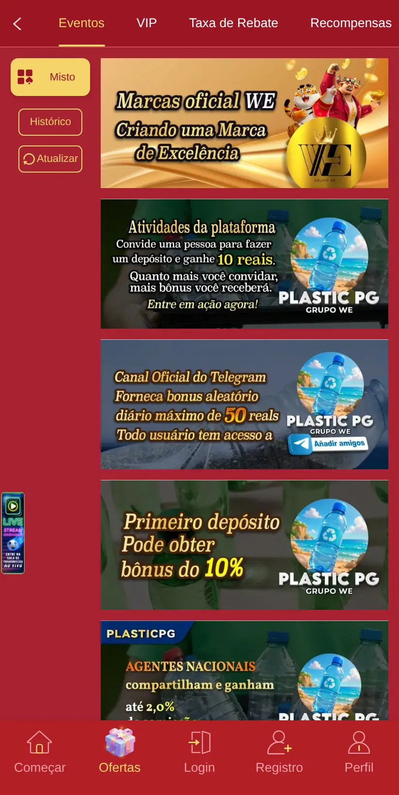 A área de ofertas da WE PlasticPG, em 23/10/2026